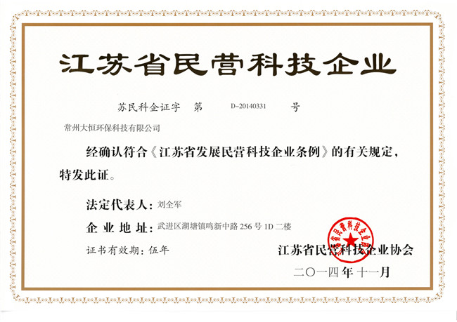 Private technology enterprises in Jiangsu Province