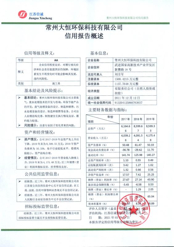 Credit Rating Report